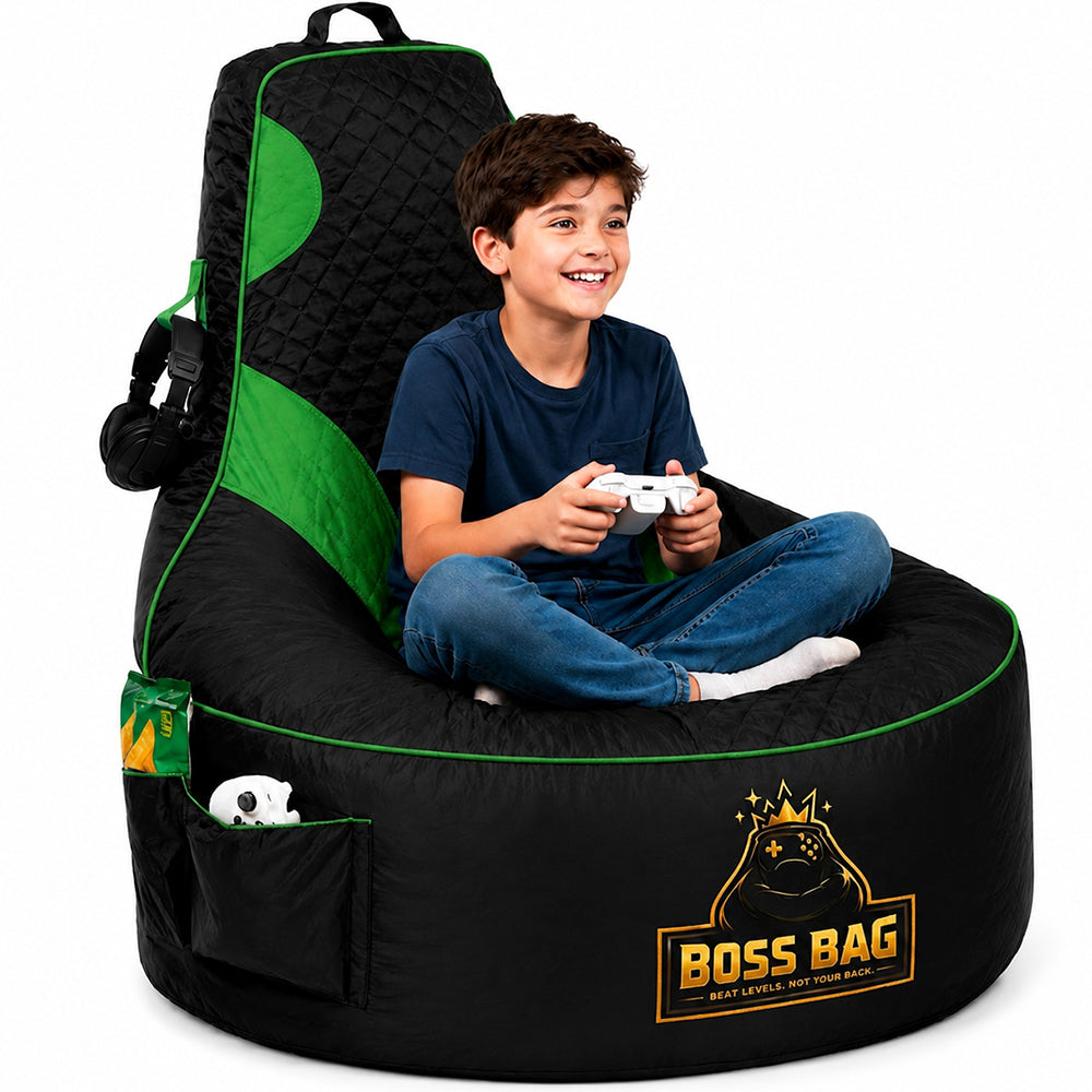 Gaming Bean Bag Chair with Side Pocket - Child Size