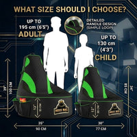 Thumbnail for Gaming Bean Bag Chair with Side Pocket - Adult Size