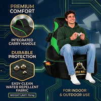 Thumbnail for Gaming Bean Bag Chair with Side Pocket - Adult Size