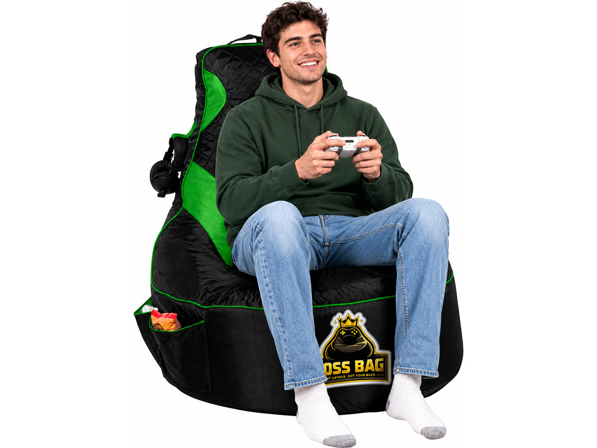 Gaming Bean Bag Chair with Side Pocket - Adult Size