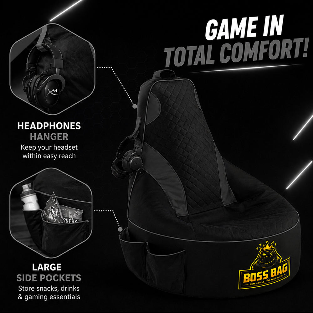 Gaming Bean Bag Chair with Side Pocket - Child Size