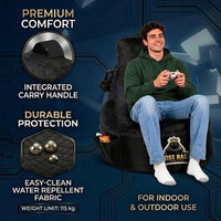 Thumbnail for Gaming Bean Bag Chair with Side Pocket - Adult Size