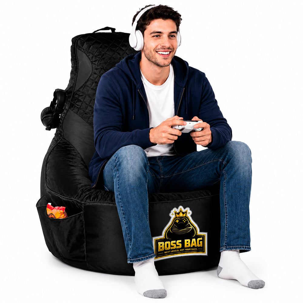 Gaming Bean Bag Chair with Side Pocket - Adult Size