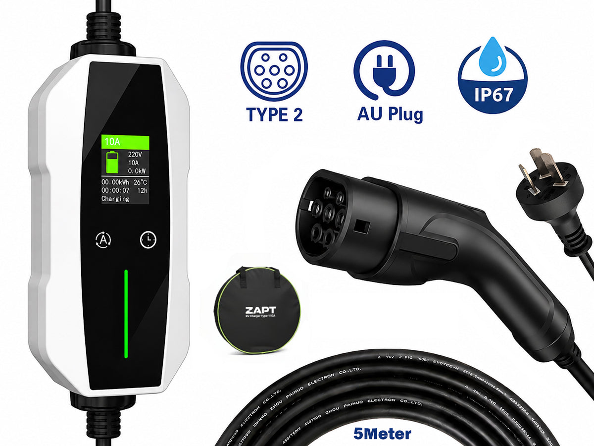 Zapt Type 2 EV Charger (10A, 2.4kW)