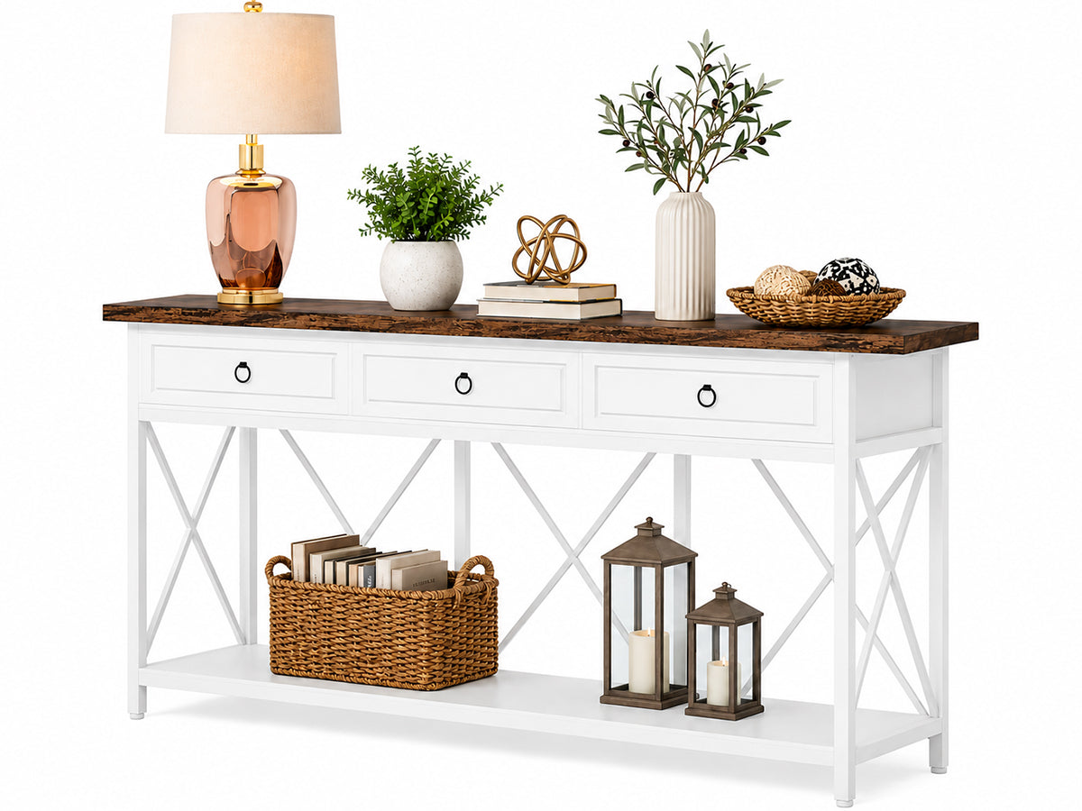 180cm Console Table Hall way Entry Table with 3 Drawers