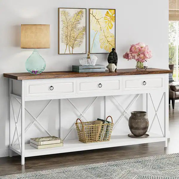 180cm Console Table Hall way Entry Table with 3 Drawers