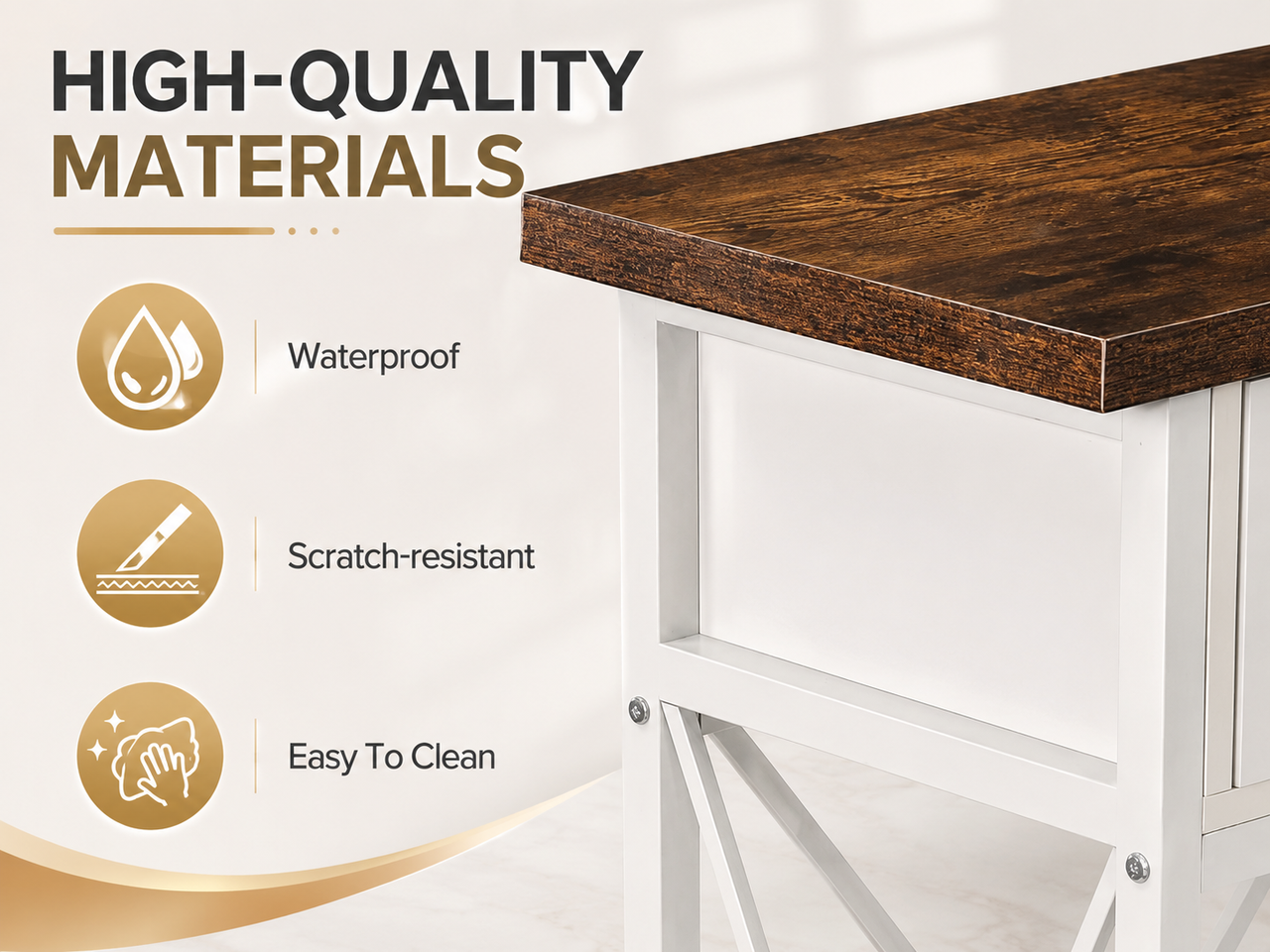 180cm Console Table Hall way Entry Table with 3 Drawers