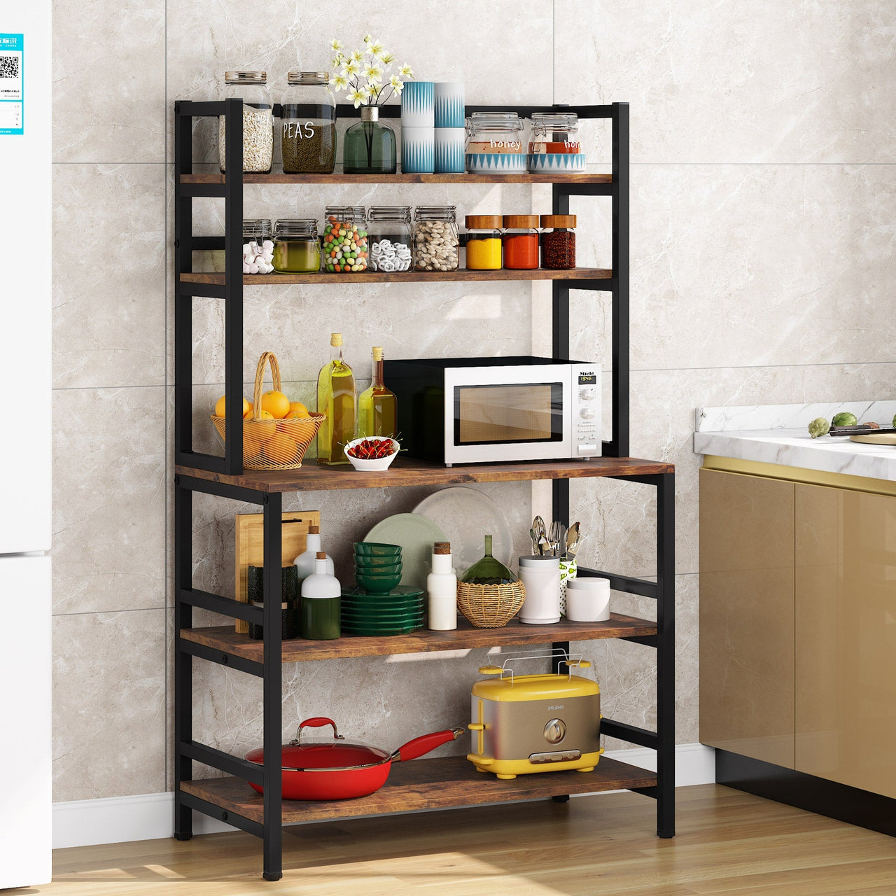 Ziva Kitchen Storage Baker's Rack - 5 Tier