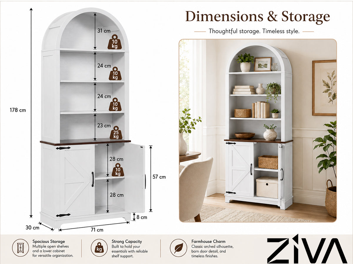 YA-00-00-A_HS178 Arched Bookshelf