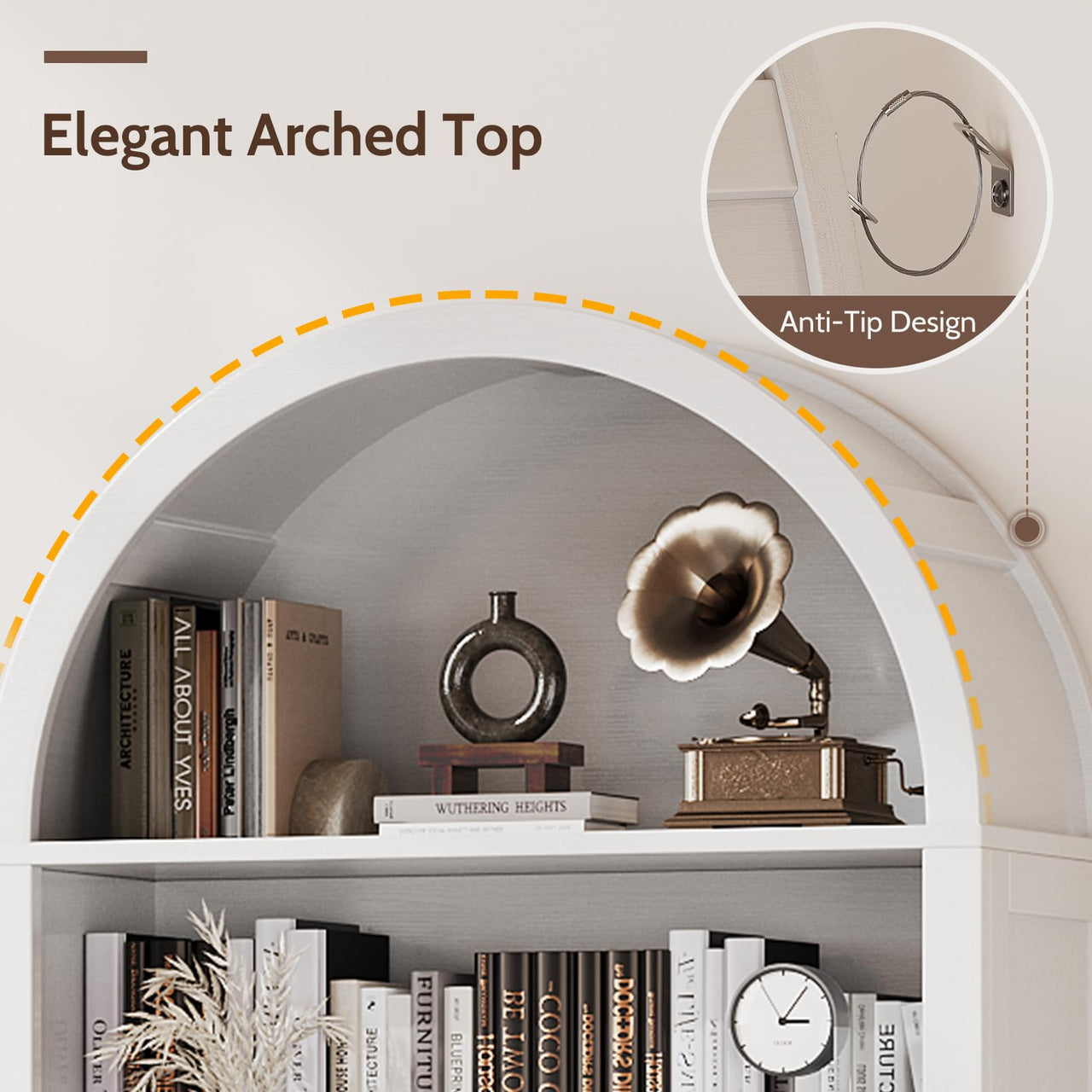 YA-00-00-A_HS178 Arched Bookshelf