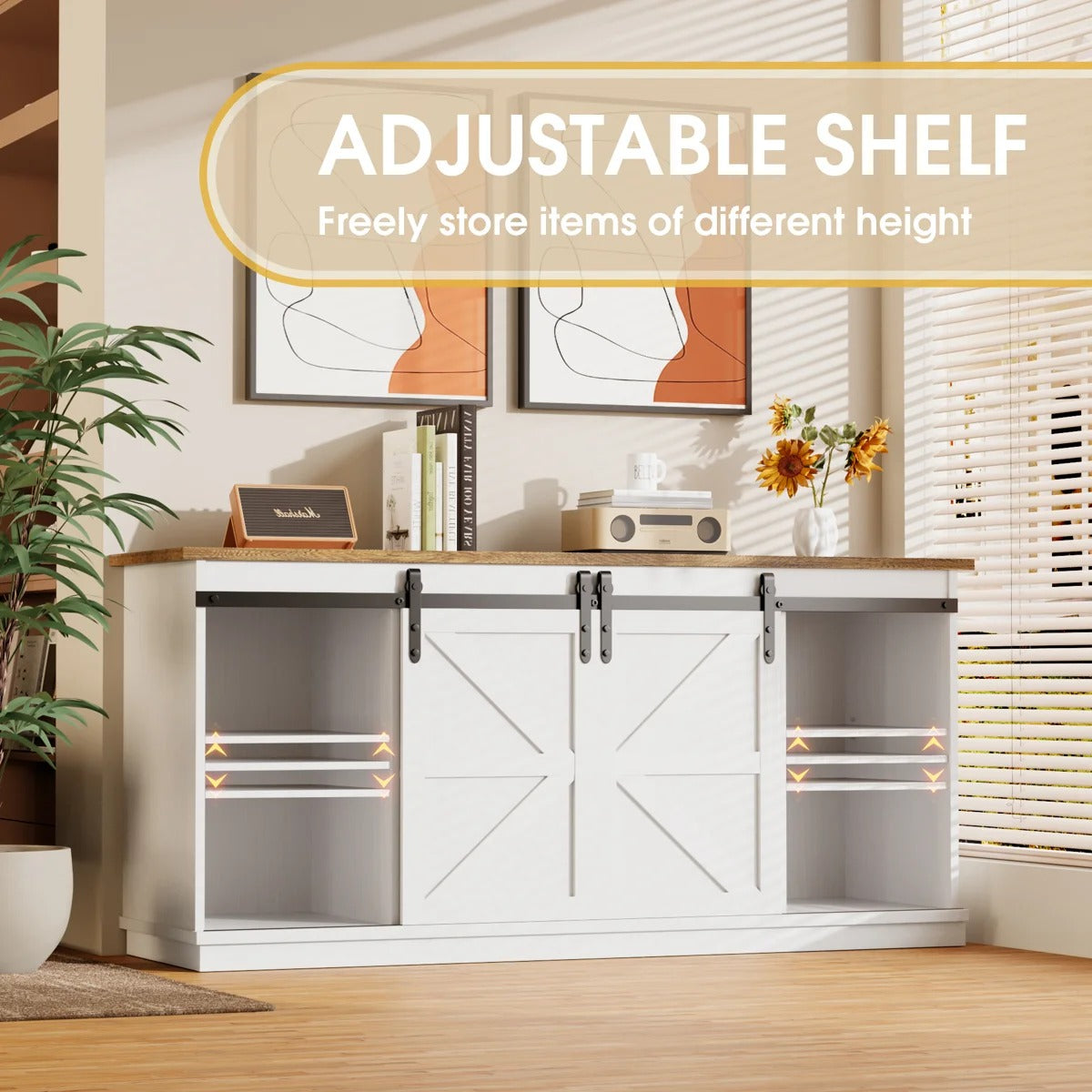 Entertainment Unit TV cabinet with Sliding Door