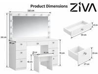 Thumbnail for ZiVa Vanity Dressing Table with HD Mirror