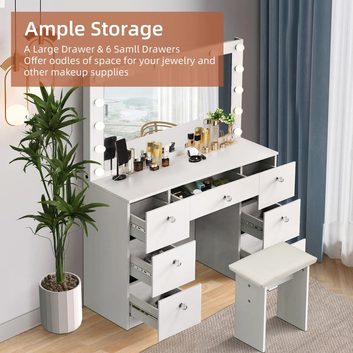 ZiVa Vanity Dressing Table with HD Mirror