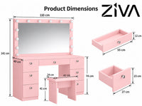 Thumbnail for ZiVa Vanity Dressing Table with HD Mirror