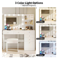 Thumbnail for ZiVa LED Vanity Mirror Dressing Table with Stool