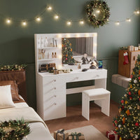 Thumbnail for ZiVa LED Vanity Mirror Dressing Table with Stool