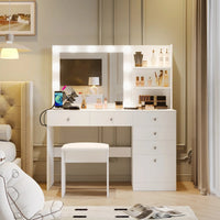 Thumbnail for ZiVa LED Vanity Mirror Dressing Table with Stool
