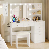 Thumbnail for ZiVa LED Vanity Mirror Dressing Table with Stool
