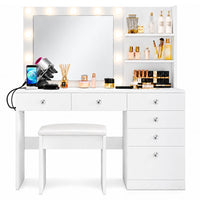 Thumbnail for ZiVa LED Vanity Mirror Dressing Table with Stool