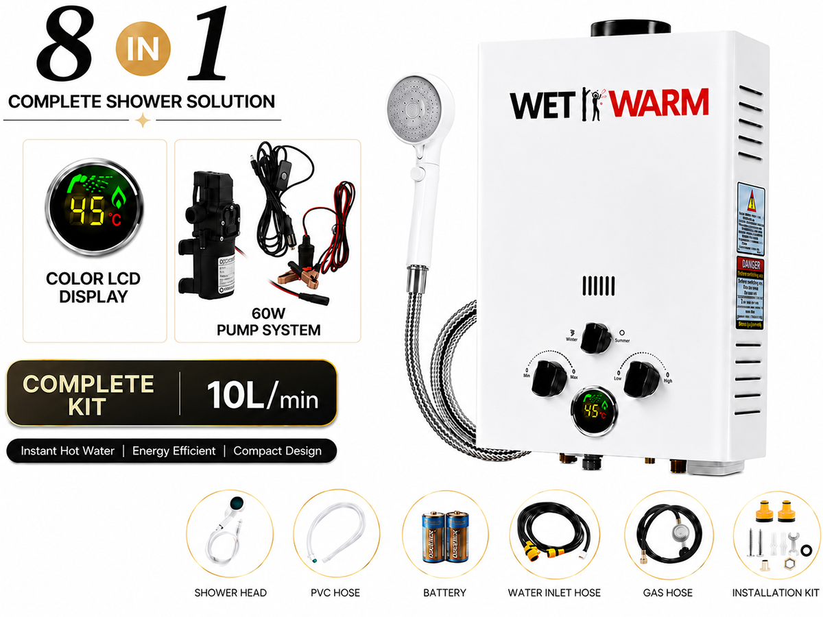 Gas Water Heater 10L + 12V Pump