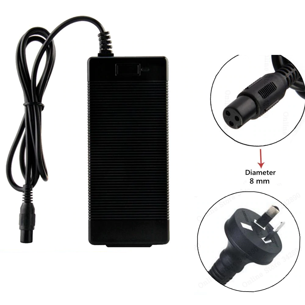 Close-up of charger label with input and output specs