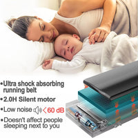 Thumbnail for Foldable Walking Pad Treadmill black unfolded for use