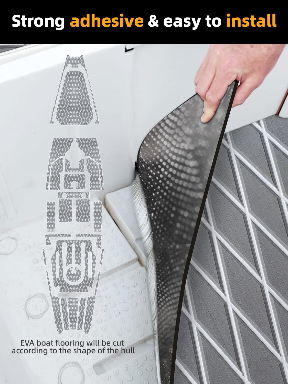 Boat flooring mat installed on yacht platform