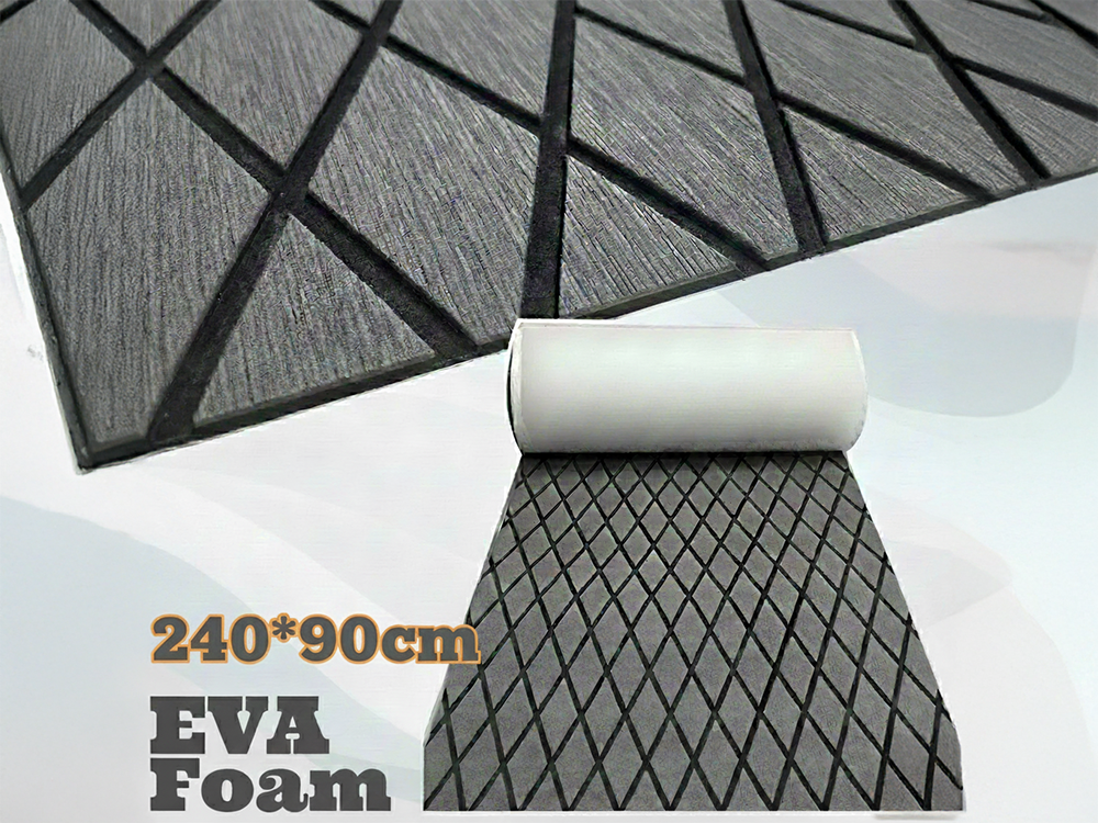 Close-up of diamond block pattern on EVA foam boat flooring mat