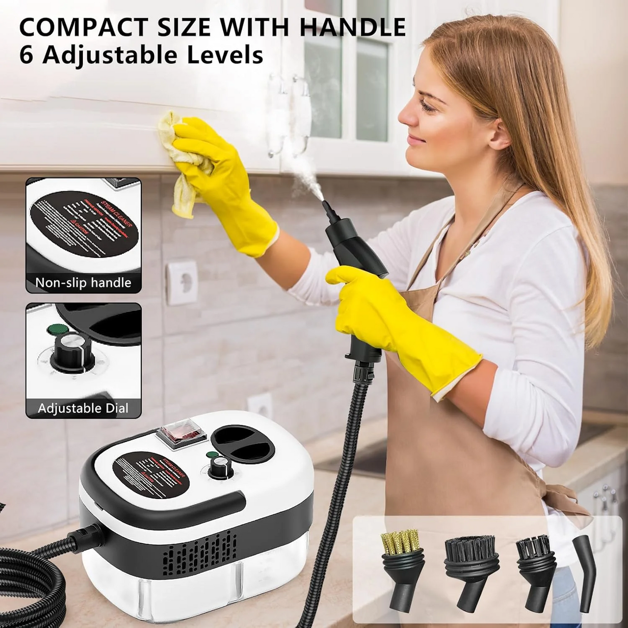 Handheld 2500W Steam Cleaner High Temperature Pressurized