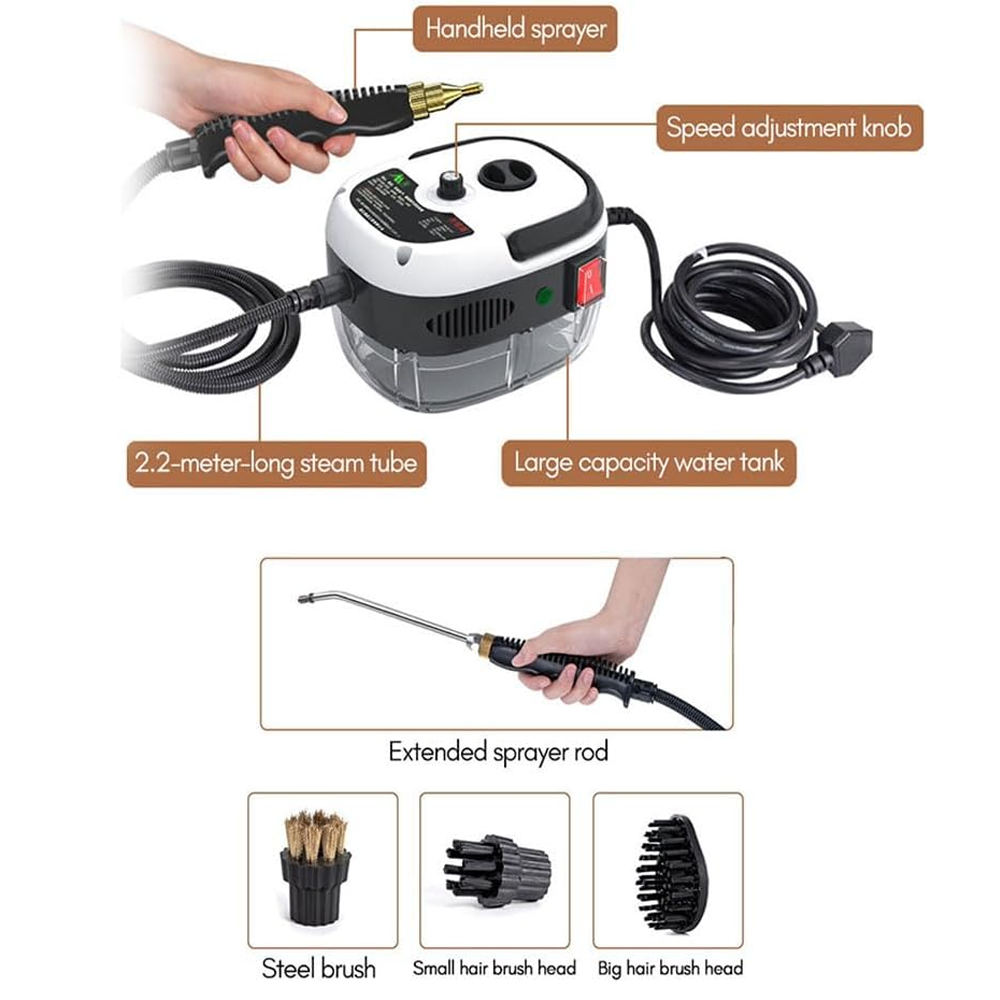 Handheld 2500W Steam Cleaner High Temperature Pressurized