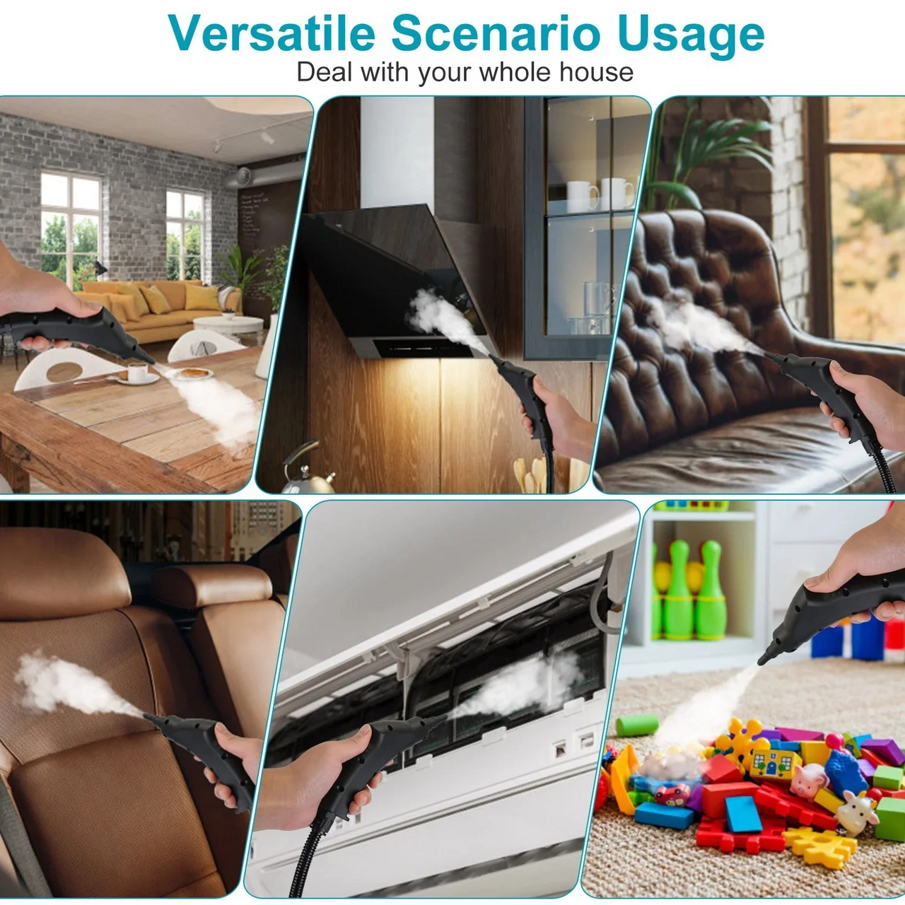 Handheld 2500W Steam Cleaner High Temperature Pressurized