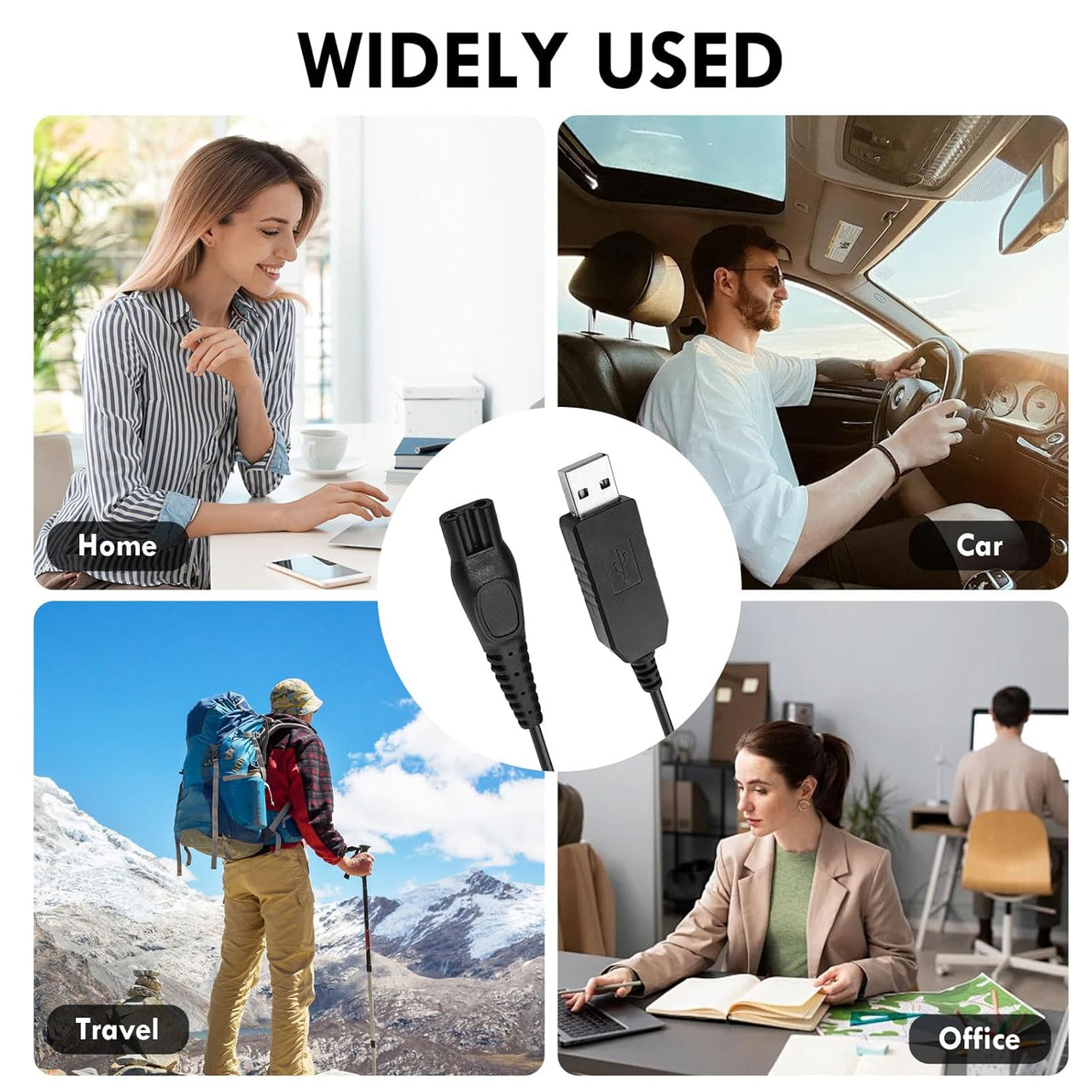 Philips Shaver USB Charger Cable coiled for travel