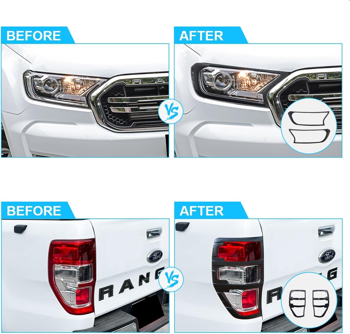 Headlight & Tail Light Covers for Ford Ranger 2015-2022