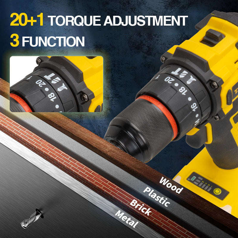 Cordless drill driver 21V with flexible shaft attachment