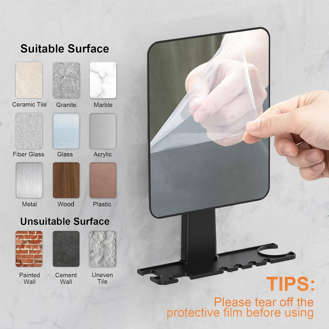 Anti Fog Shower Mirror for Shaving