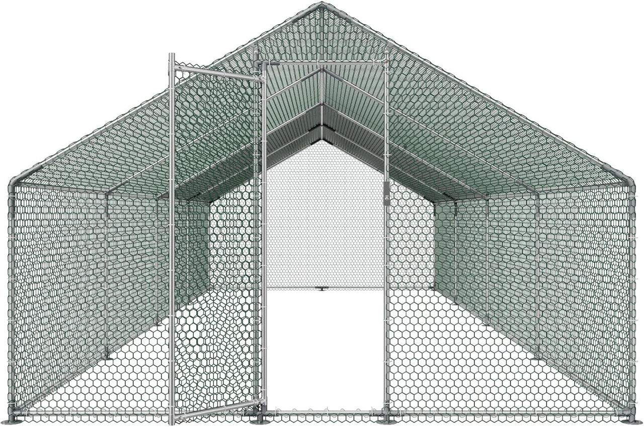 Chicken coop run roof and mesh junction