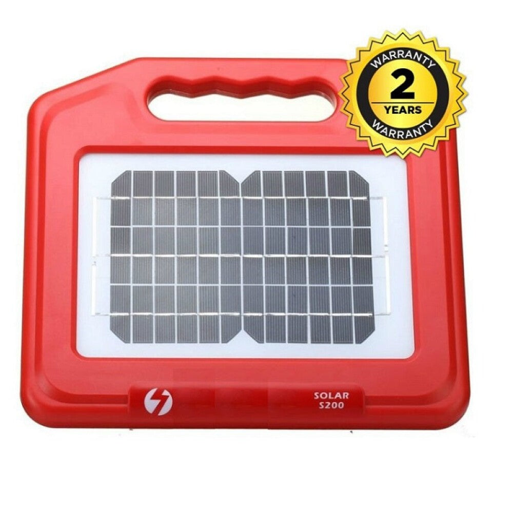 Close-up of battery compartment in solar electric fence energiser