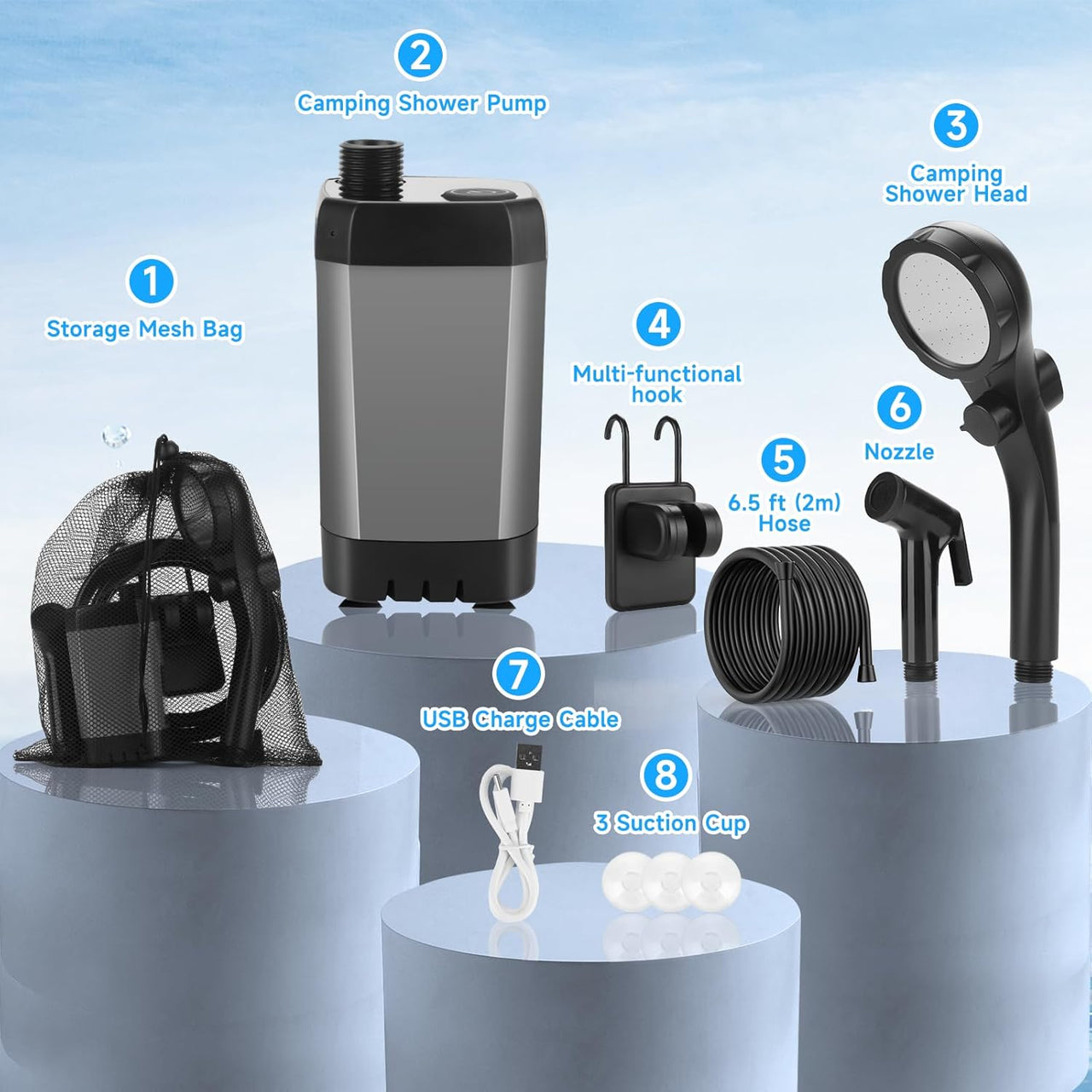 Portable Shower Kit Camping Shower Kit