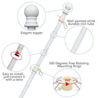 Thumbnail for Flag Pole Holder Kit Aluminum Porch Flagpole with Bracket