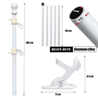 Thumbnail for Flag Pole Holder Kit Aluminum Porch Flagpole with Bracket