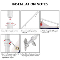 Thumbnail for Flag Pole Holder Kit Aluminum Porch Flagpole with Bracket