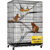 Thumbnail for 3 Level Rabbit Bird Cage Ferret Parrot Aviary Cat Rat Aviary Budgie Hamster Pet Cages Castor XL