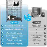 Thumbnail for 3 Level Rabbit Bird Cage Ferret Parrot Aviary Cat Rat Aviary Budgie Hamster Pet Cages Castor XL