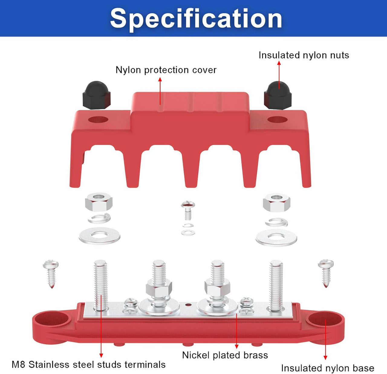 2 PCS Battery Power Distribution Terminal Block Set