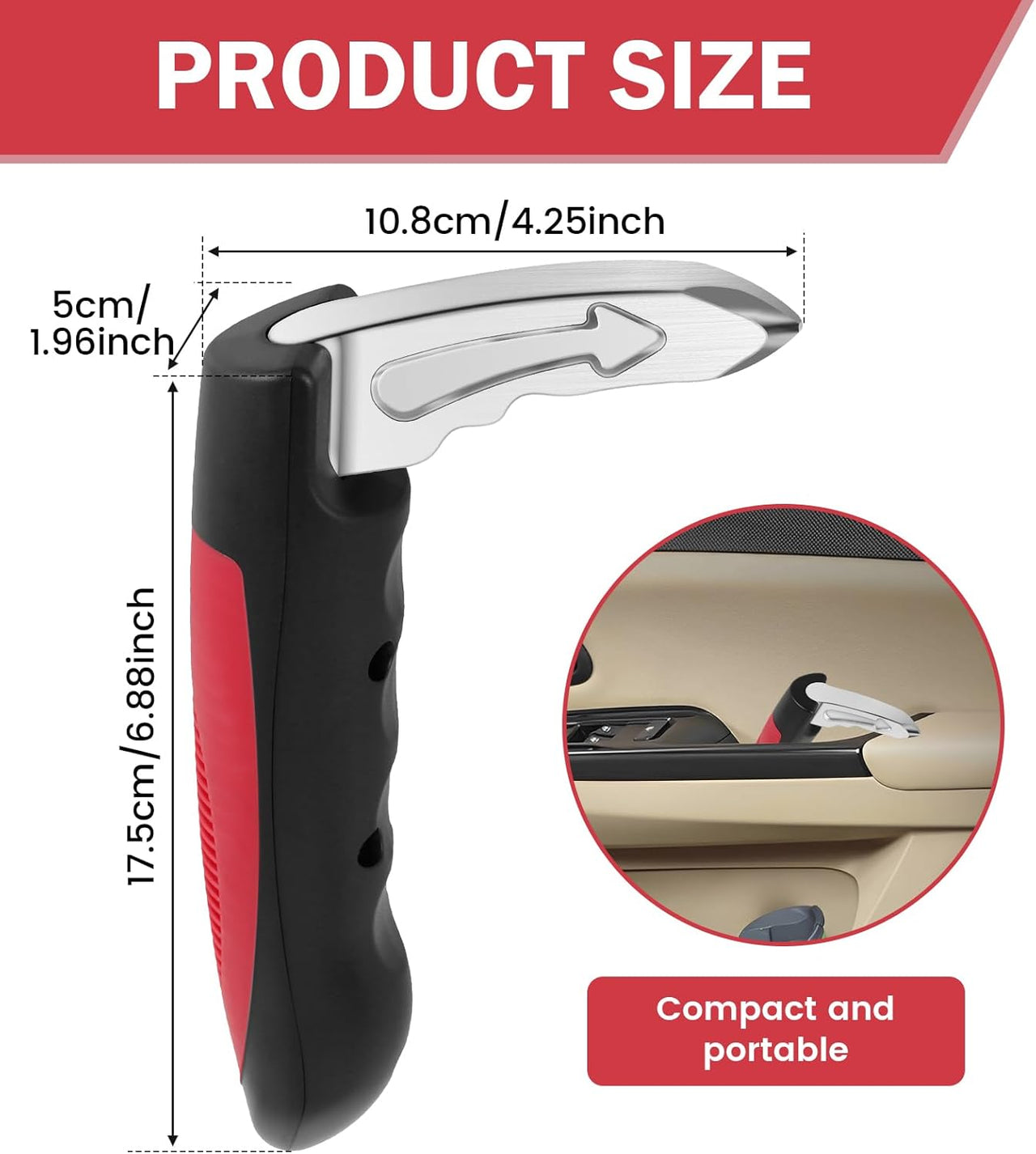 2pcs Car Door Assist Handle Emergency Tool Window Breaker with Cutter