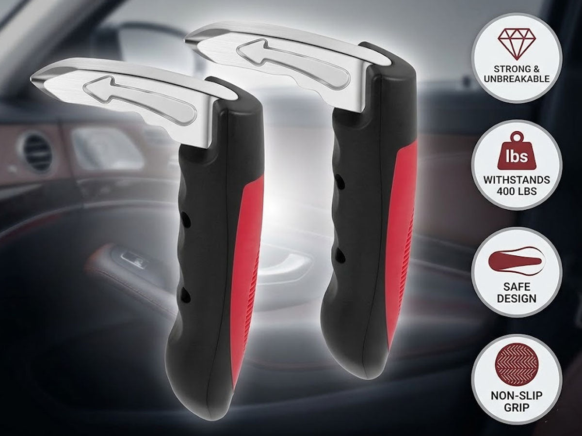 2pcs Car Door Assist Handle Emergency Tool Window Breaker with Cutter
