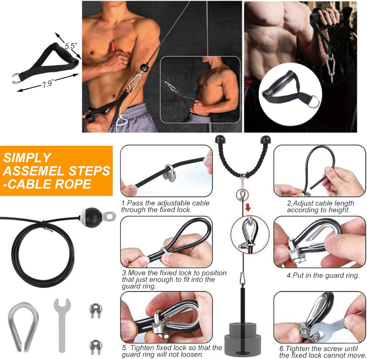 Fitness Pulley Cable System for Home Gym Weight Lifting