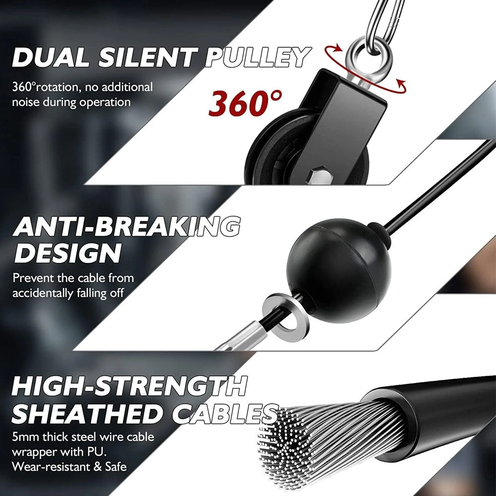 Fitness Pulley Cable System for Home Gym Weight Lifting