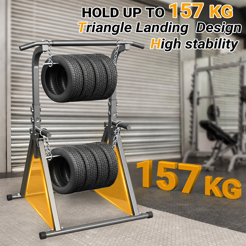 Foldable Power Tower Pull Up Bar & Dip Station with Bench
