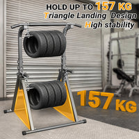 Thumbnail for Foldable Power Tower Pull Up Bar & Dip Station with Bench